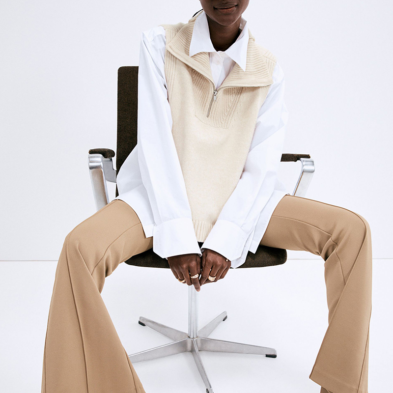 Zipper knitted sweater