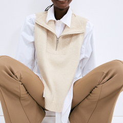 Zipper knitted sweater