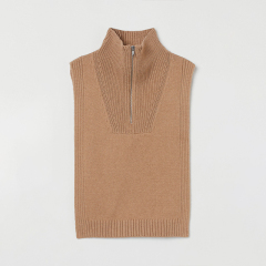 Zipper knitted sweater