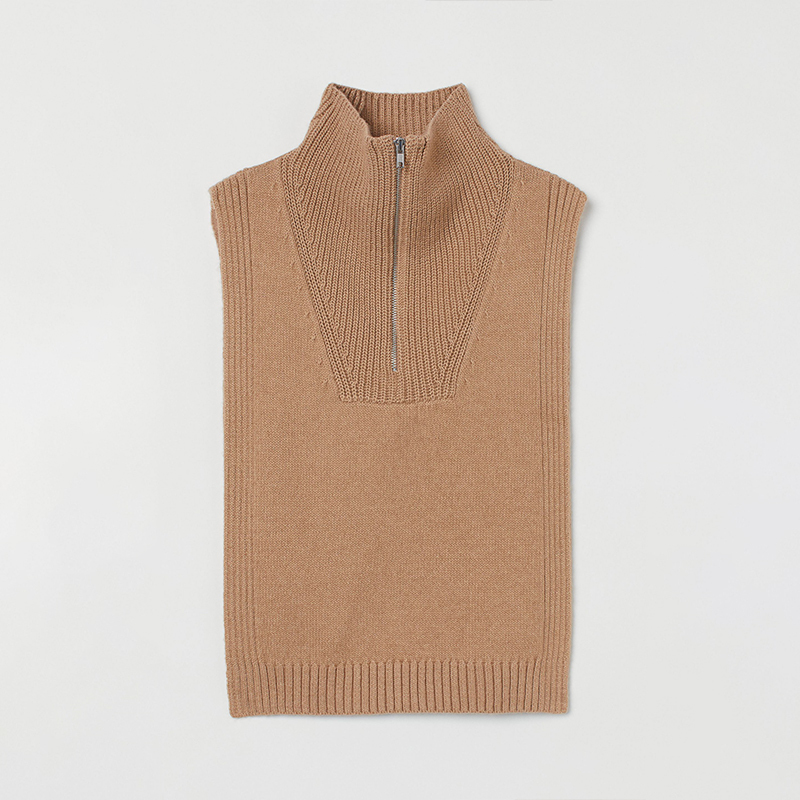 Zipper knitted sweater