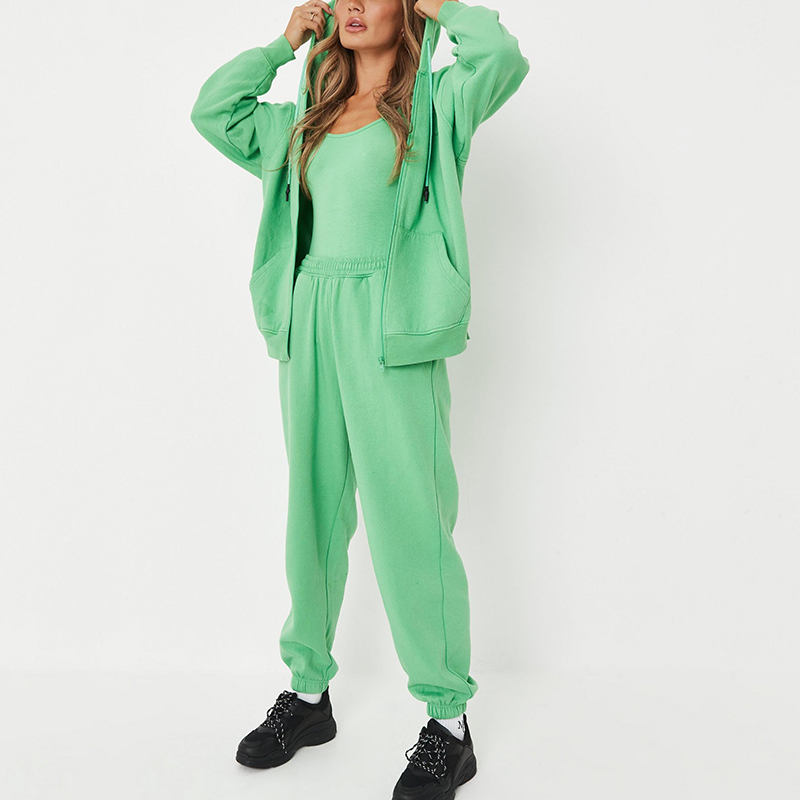 Fleeceback zip through oversized hoodie