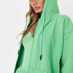 Fleeceback zip through oversized hoodie