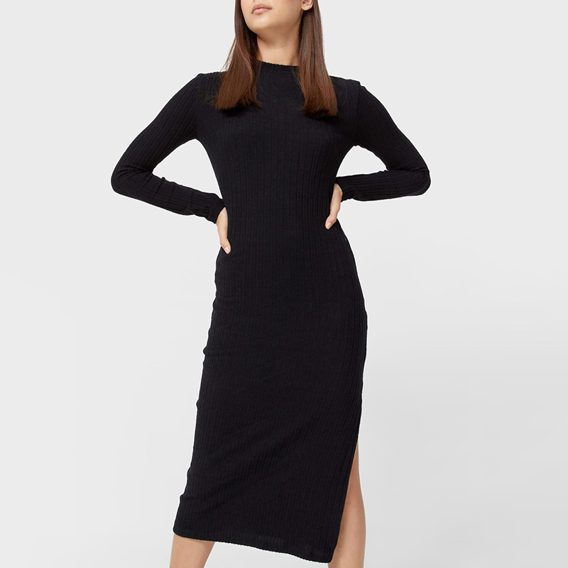 Ribbed midi dress