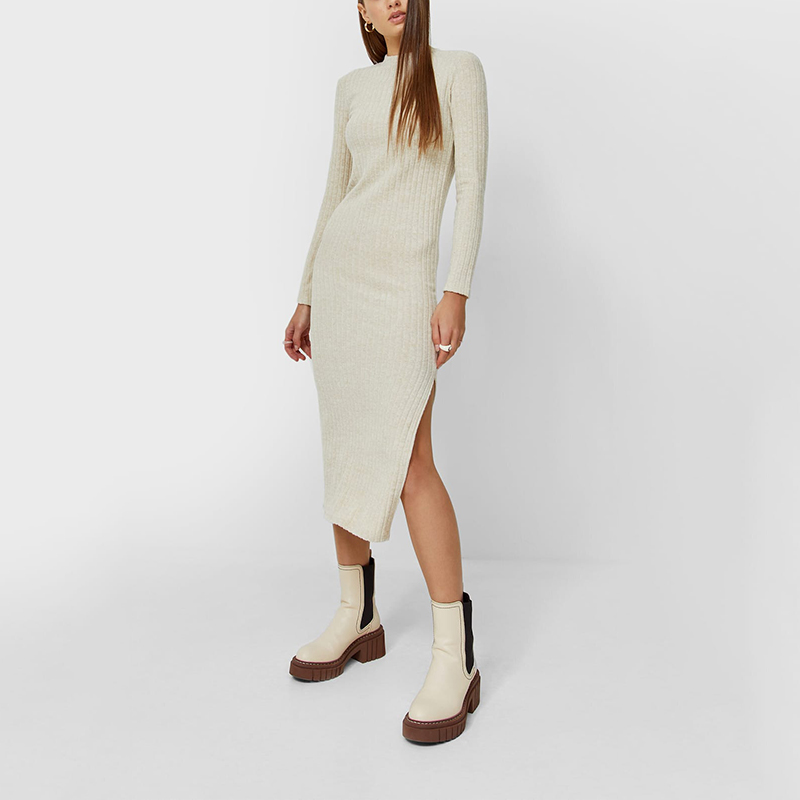 Ribbed midi dress