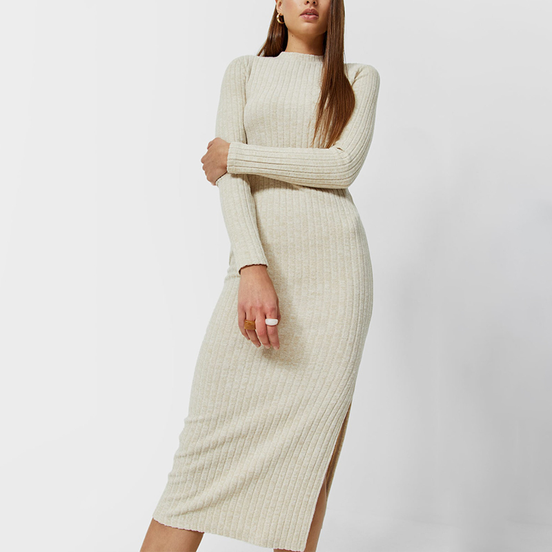 Ribbed midi dress