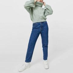 High neck cable knit sweater