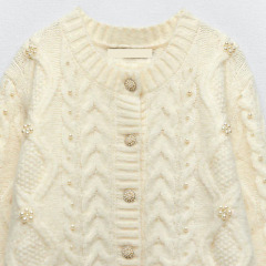 Pearl embellished knitted jacket