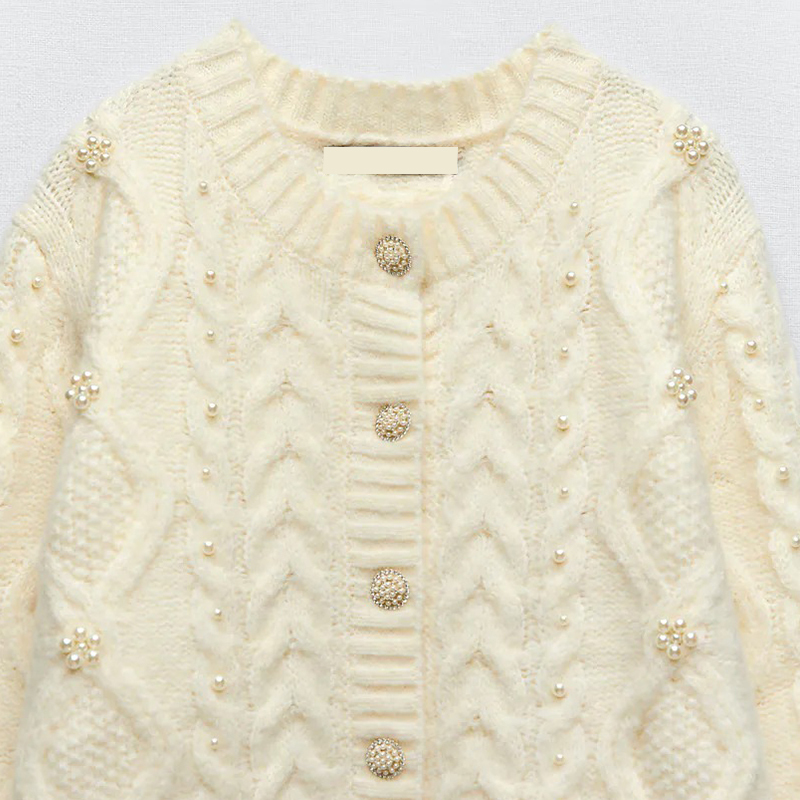 Pearl embellished knitted jacket