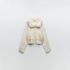 Lapel knit jacket