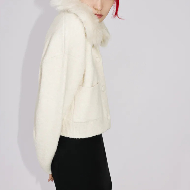 Lapel knit jacket