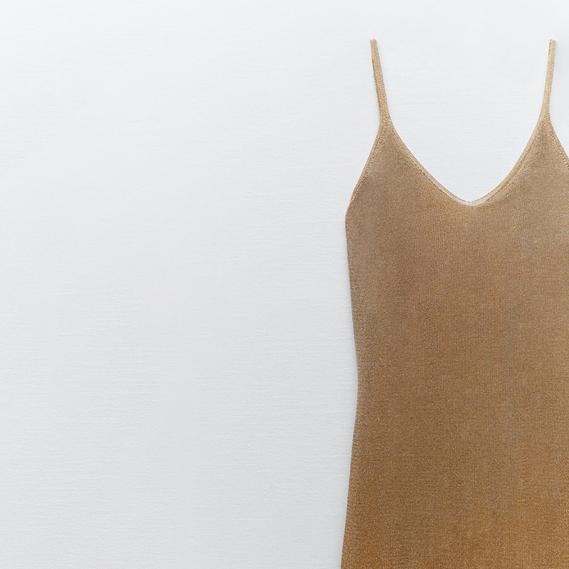 METALLIC THREAD KNIT DRESS