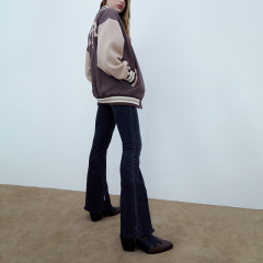 Flared jeans with split cuffs