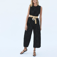 JUMPSUIT WITH CUTWORK EMBROIDERY