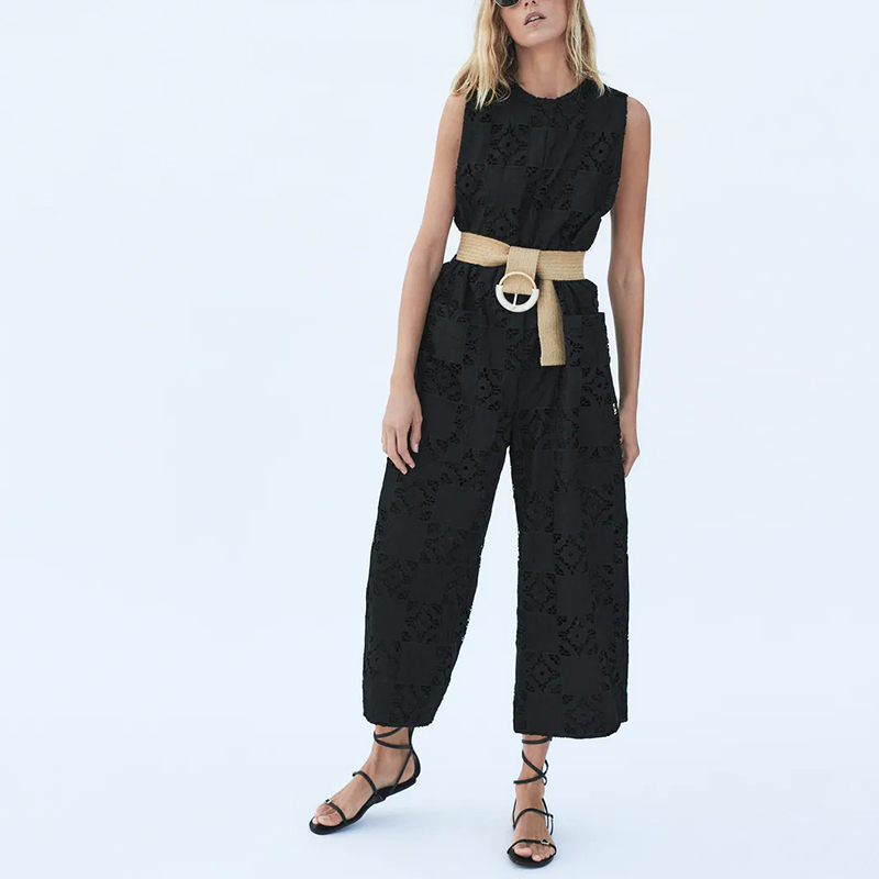 JUMPSUIT WITH CUTWORK EMBROIDERY