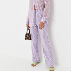 Sequin straight leg trousers