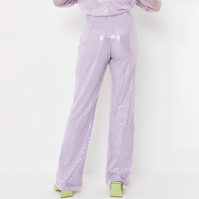 Sequin straight leg trousers