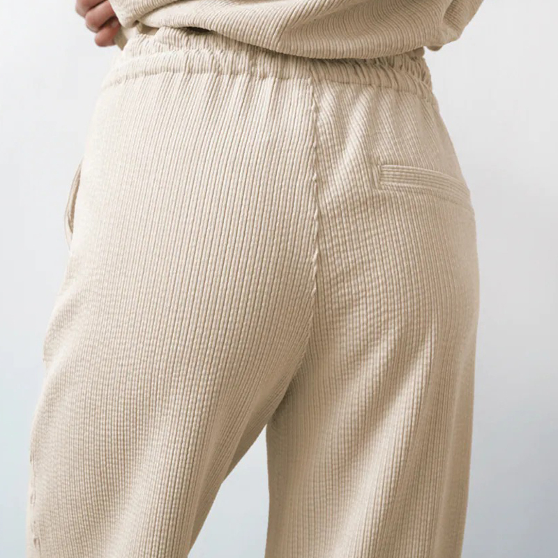 Corduroy straight-leg pants