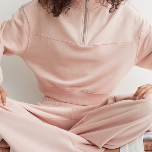 Zip Top Sweater and Wide Track Pants