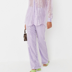 Sequin straight leg trousers
