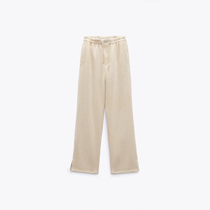 Corduroy straight-leg pants