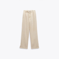 Corduroy straight-leg pants