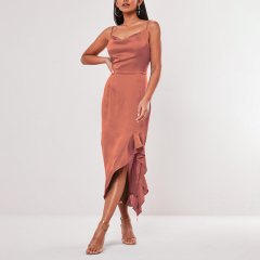 Ruffle side cami midi dress