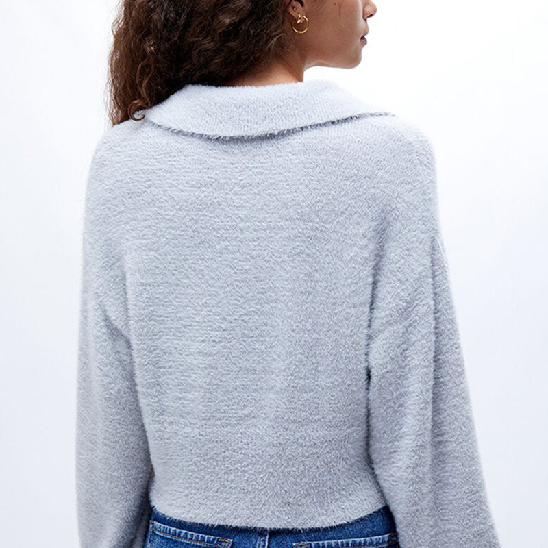 Collared Fuzzy Cardigan