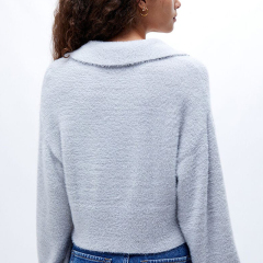 Collared Fuzzy Cardigan