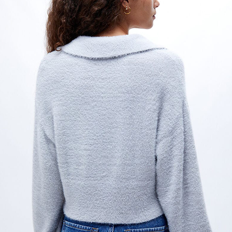 Collared Fuzzy Cardigan