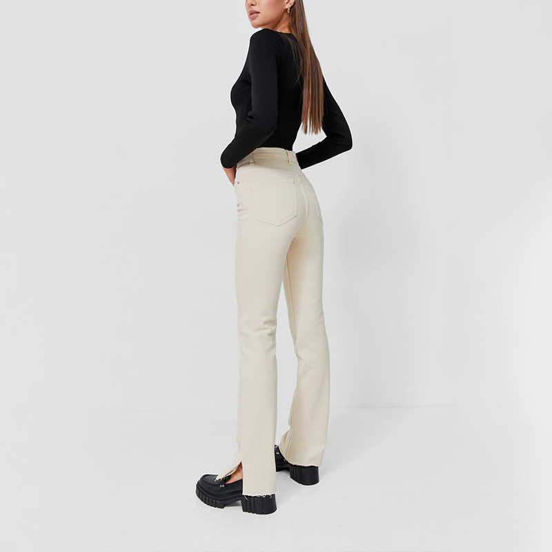 Slim-fit split flared jeans