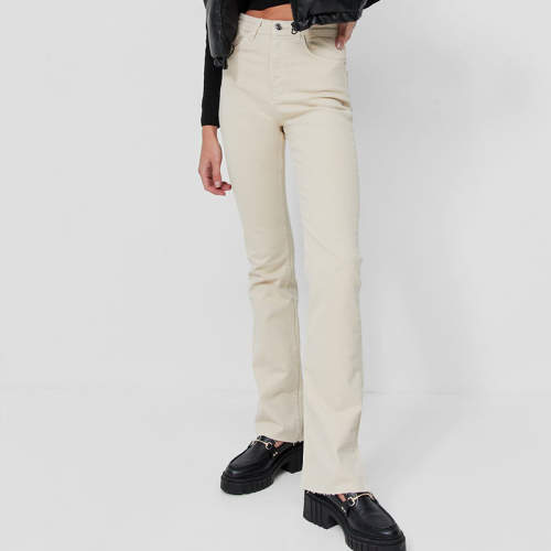Slim-fit split flared jeans