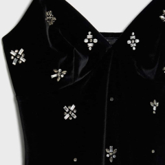 Rhinestone velvet dress