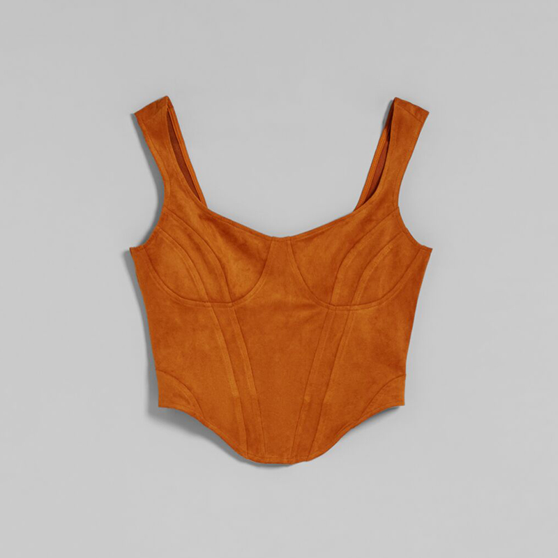 Suede top with zipper