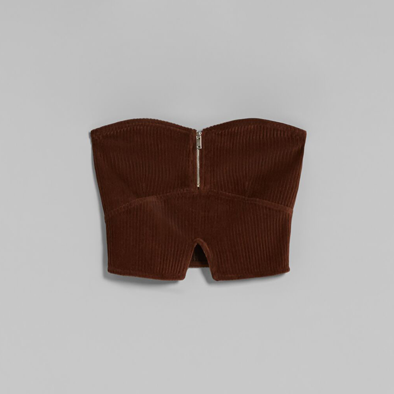 Corduroy top with zipper