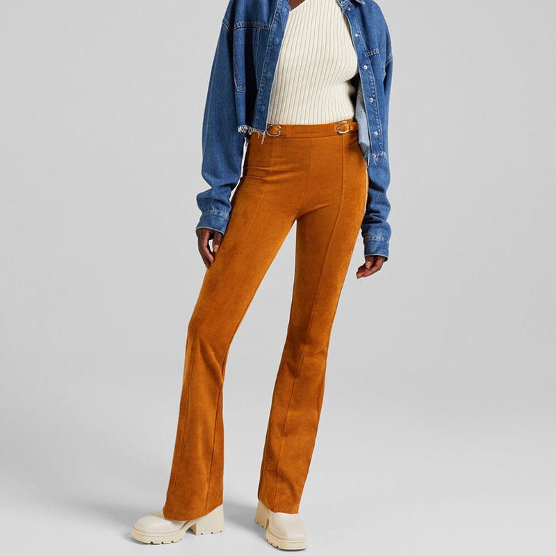 Pleated flared pants