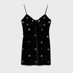 Rhinestone velvet dress