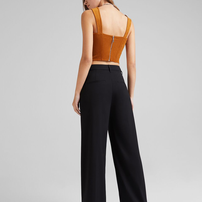 Suede top with zipper