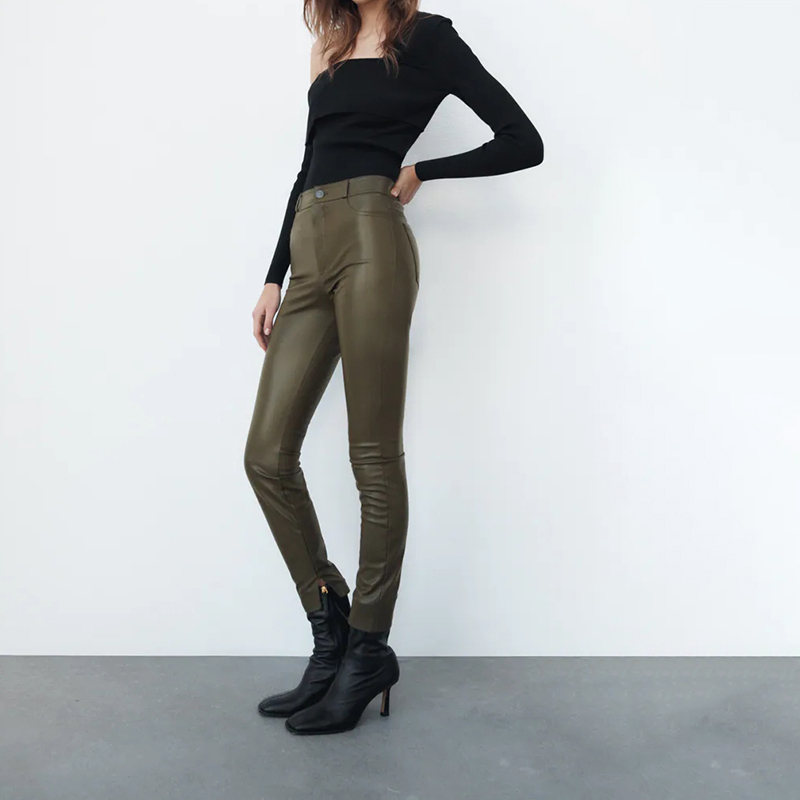 Faux leather leggings