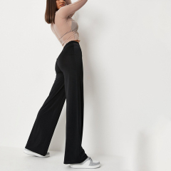 Black slinky wide leg trousers