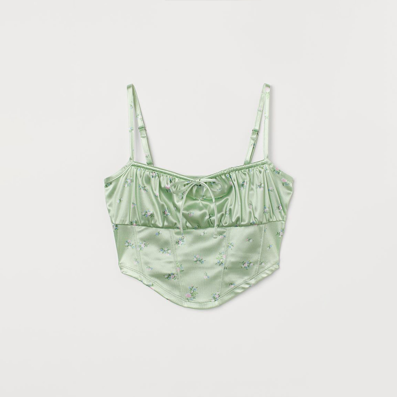 Light Green Cropped Top