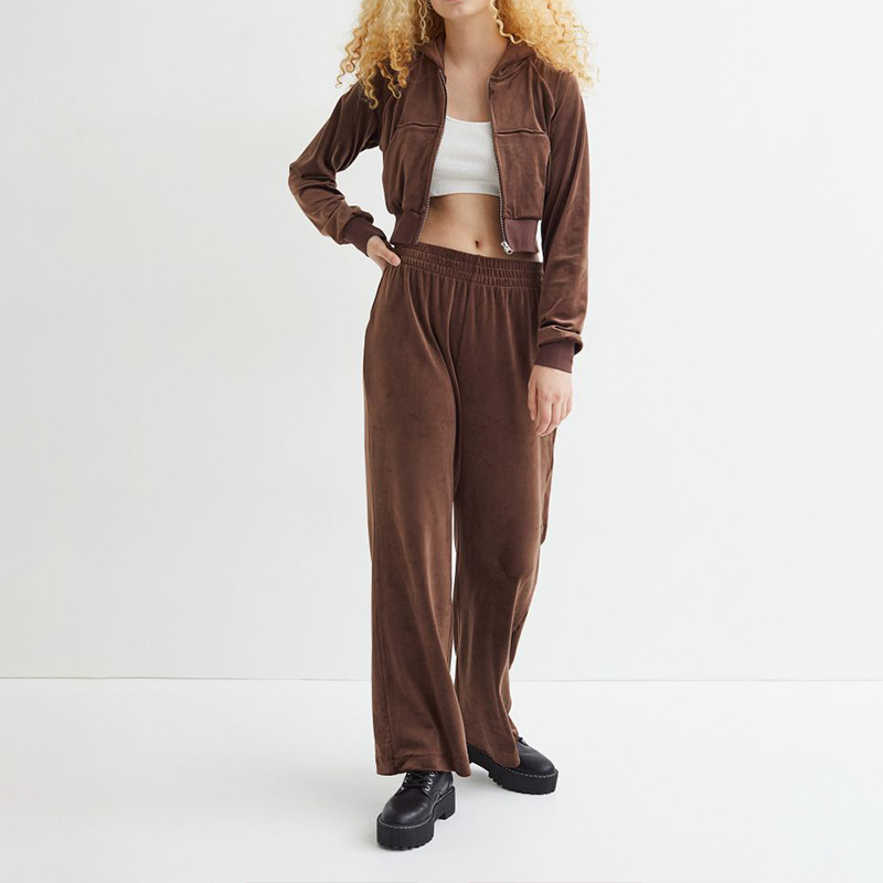 Velvet short hoodie