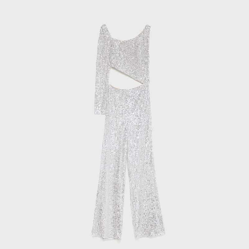 Sequin cutout jumpsuit