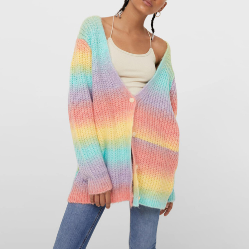 Oversized multicolor cardigan