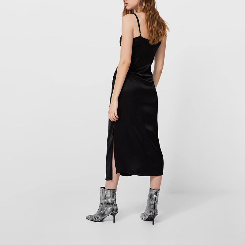 Draped strap midi dress