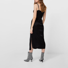 Draped strap midi dress