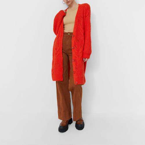 Long knitted cardigan