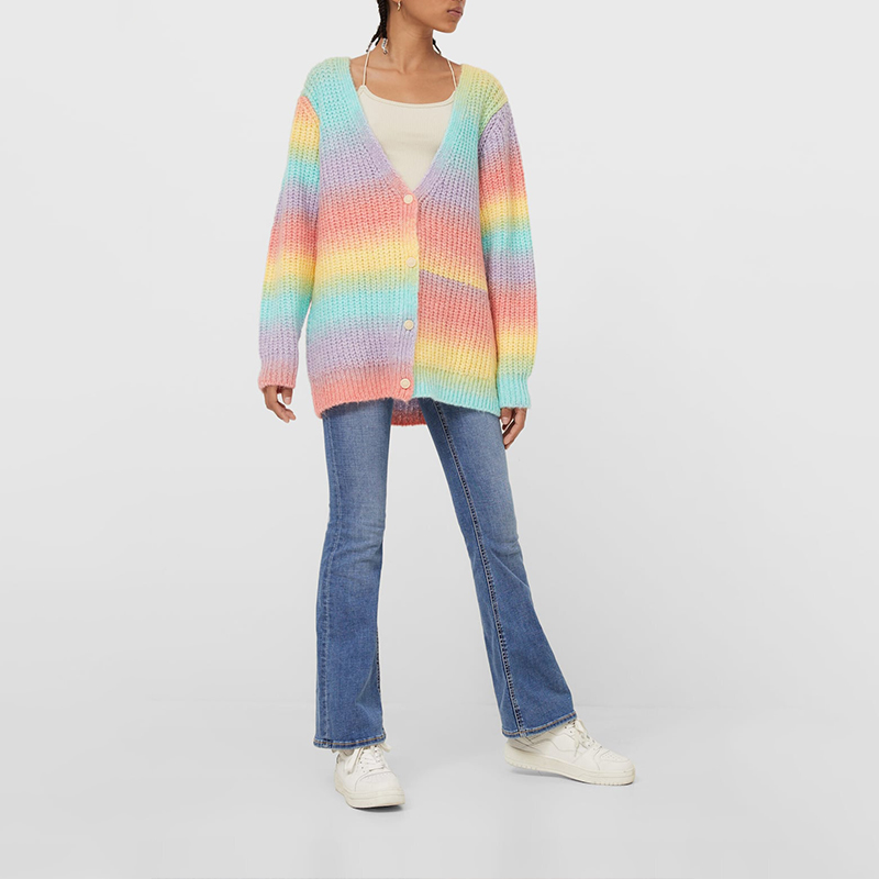 Oversized multicolor cardigan