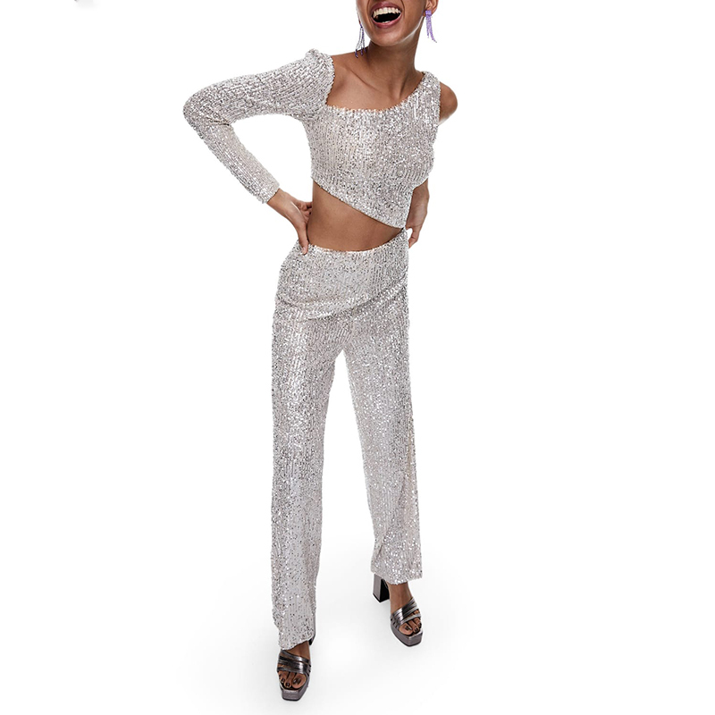 Sequin cutout jumpsuit