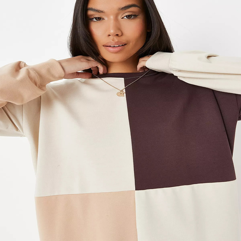stone colourblock mini sweater dress