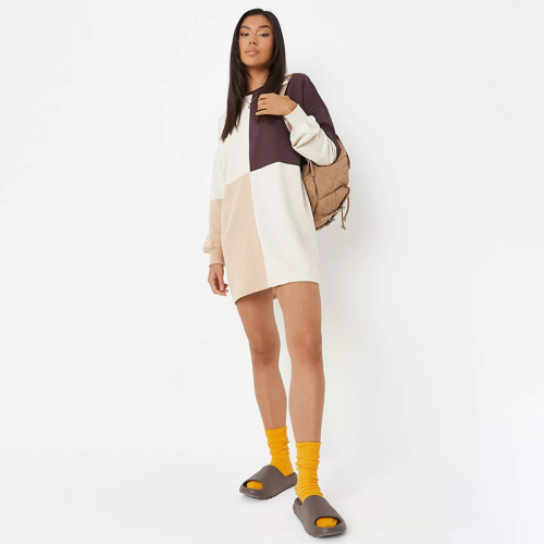 stone colourblock mini sweater dress
